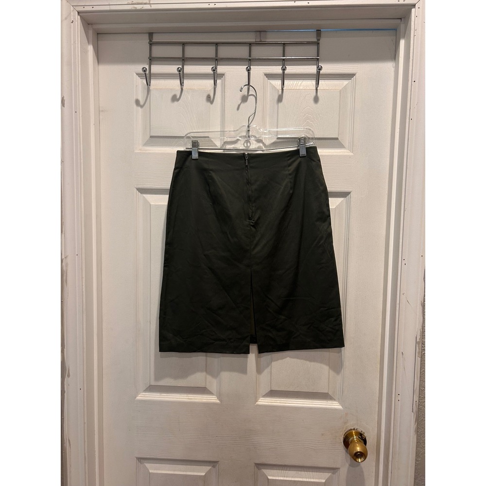 Sisley Italy Dark Olive Green Cotton Blend Stretch Pencil Skirt IT 44 US M 10 12